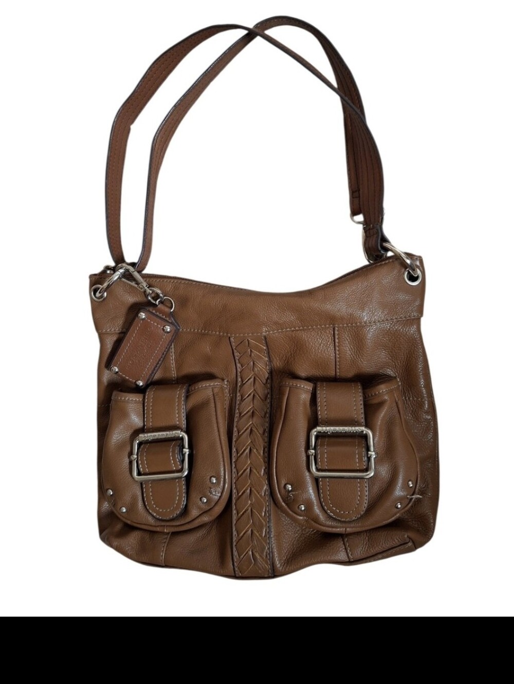 Tignanello Brown Leather Shoulder Hobo Bag